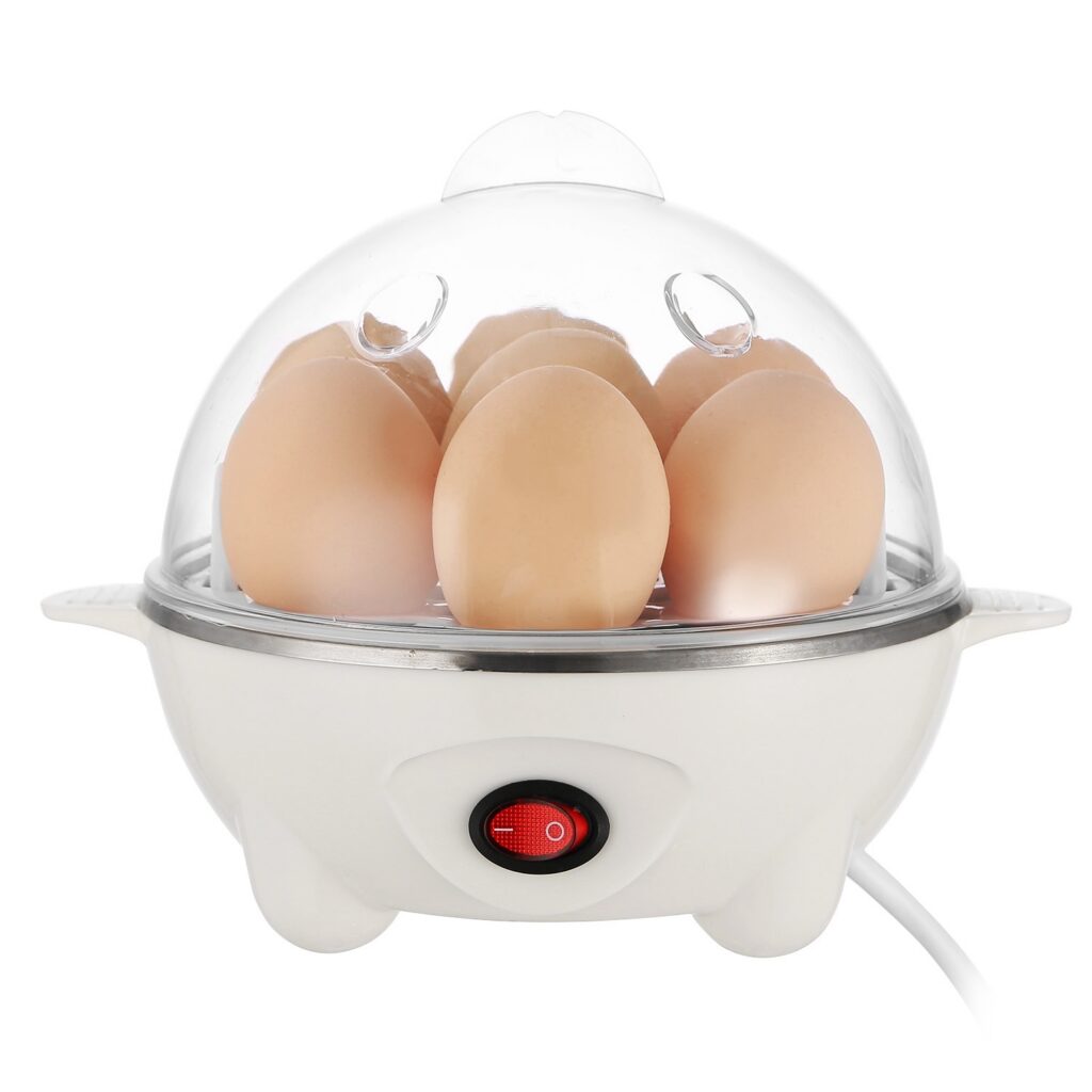 1Pc Electric Egg Cooker For Daily Breakfast Preparation 7-Capacity Hard-Boiled Egg Maker With Auto-Off Measuring Cup For Hard Boiled Steamed Vegetables Seafood Dumplings
